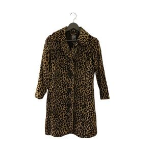 Mango Leopard Print Teddy Jacket